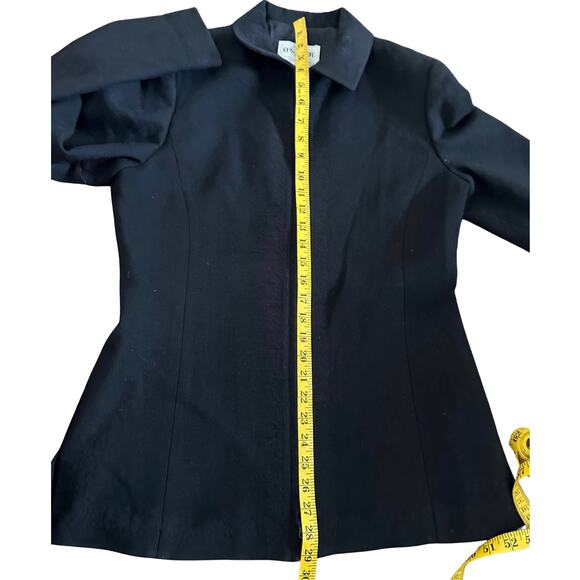 Oscar By Oscar De La Renta Black Wool Zipper Coat/ Jacket - Picture 10 of 11